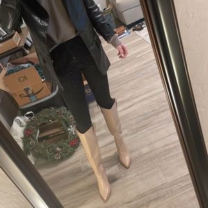 Western Cowboy Knee High Faux Leather Croc Boots